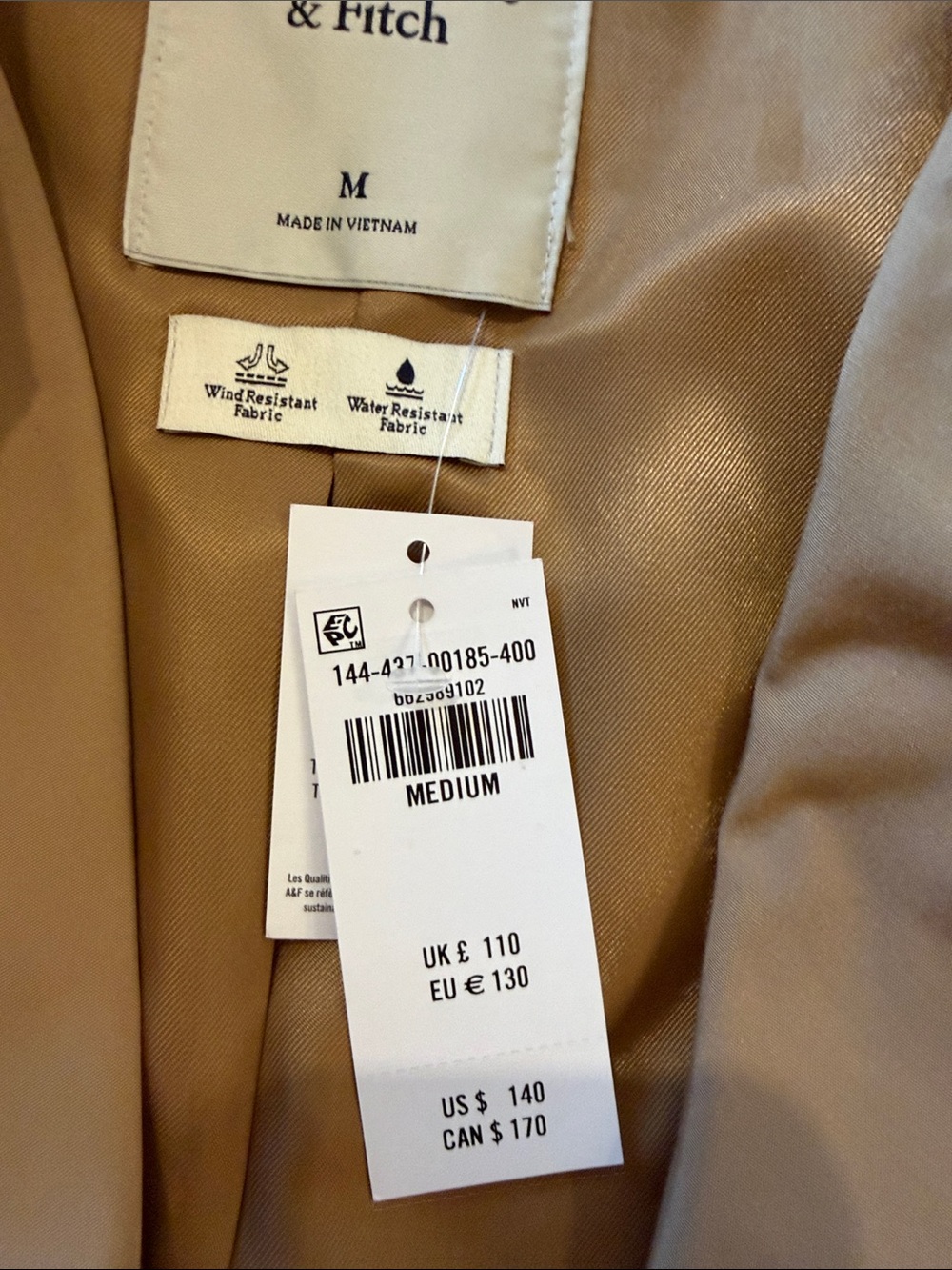 Abercrombie & Fitch Tan Trench Coat with Belt - Picture 11 of 12